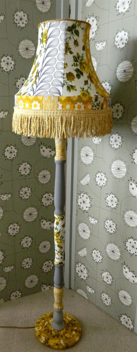 Up Cycled Standard Lamp Using Vintage Fabrics And Trim By Clarabella