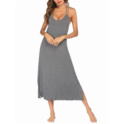 Sexy Dance Women Sleepwear Sleeveless Nightgown V Neck Sleep Dress Nightwear Night Gowns Full