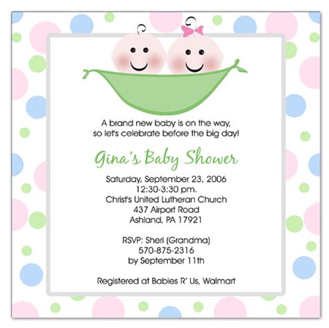 Twins Baby Shower Invitations Printable