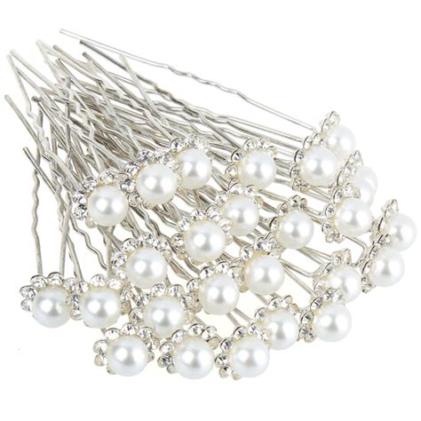 Hands 40 Wedding Pearl Hair Pins Bridal Flower Crystal Hair Pins Clips For Women Uk Beauty