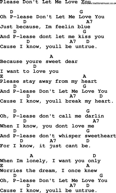 Let me love u lyrics. Hank Williams song: Please Don't Let Me Love You, lyrics ...
