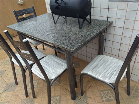 Una base de mesa con una a unas pocas columnas de hierro fundido es suficientemente. Mesa De Granito 4 Cadeiras 1,20cm X 0,75cm - R$ 350,00 em ...