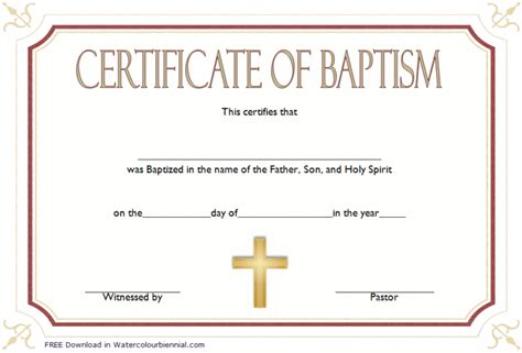 Baptism Certificate Template Word 9 New Designs Free Fresh