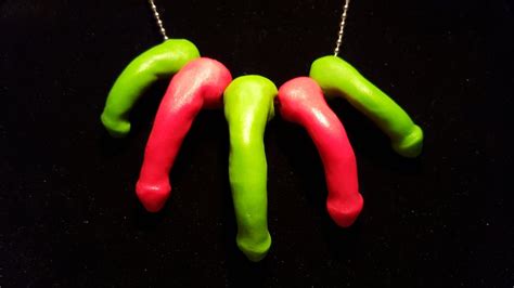 Dickeydick 5 Piece Neon Green And Neon Pink Penis Bead Etsy