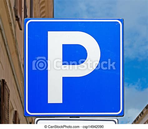 Detail Of A Blue Parking Sign In A Urban Street Canstock