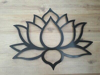 Lotus Flower Metal Art Black Wall Decor Wide And Tall Ebay