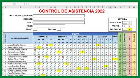 Plantilla De Lista De Asistencia En Excel Gratis 2022 Images And
