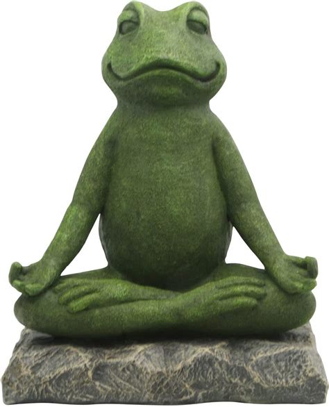 Buddha Groove Meditating Garden Yoga Frog Statue In