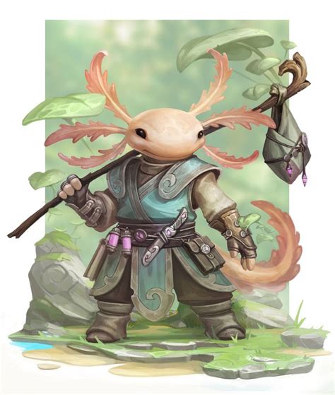 Artstation Axolotl Adventurer Yasen Stoilov Creature Concept Art