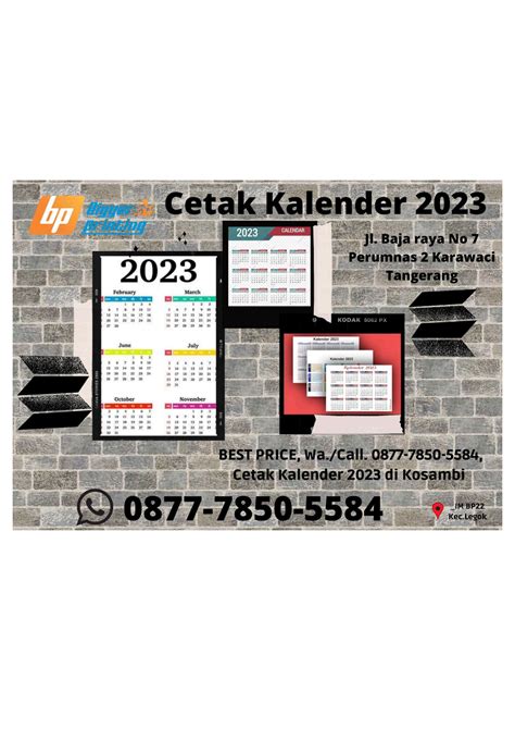 Best Price Wacall 0877 7850 5584 Cetak Kalender 2023 Di Legok By