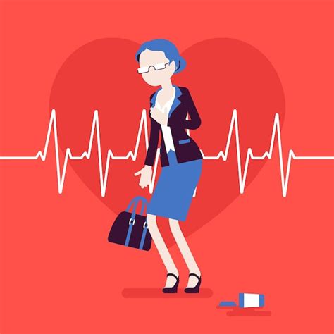 Premium Vector Heart Attack Female Symptoms Senior Woman Has A