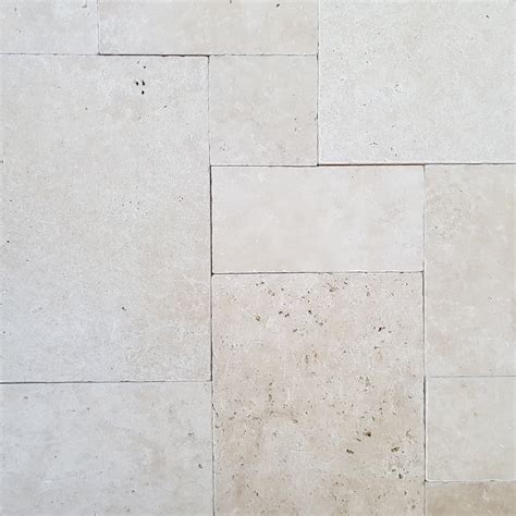 12mm Ivory Travertine French Pattern Tumbled And Unfilled Select