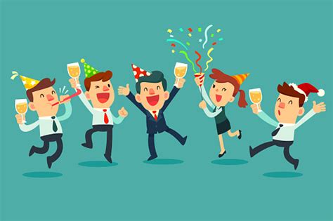 Happy Business Team Celebrating In Office Party Stock Illustration