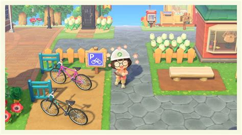 The mountain bike can be obtained from nook's cranny for 5100 bells. Bike Parking inspiration! 🚲 MA-0167-5295-3859 for the sign design :) : ACNHIslandInspo in 2020 ...