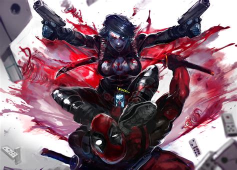 1920x1080px 1080p Free Download Deadpool And Domino Comics Deadpool Domino Marvel Hd