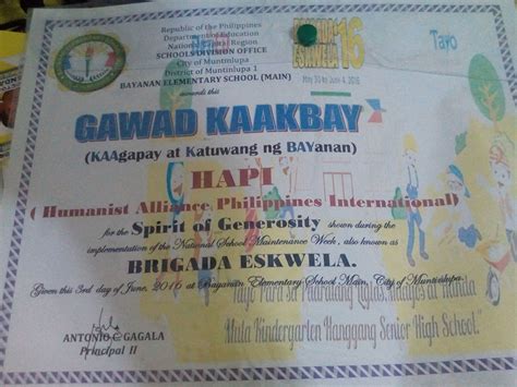 Sample Certificate Recognition Brigada Eskwela Images Certificate