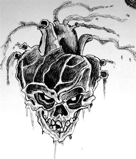 Skulls And Hearts Drawings At Explore Collection