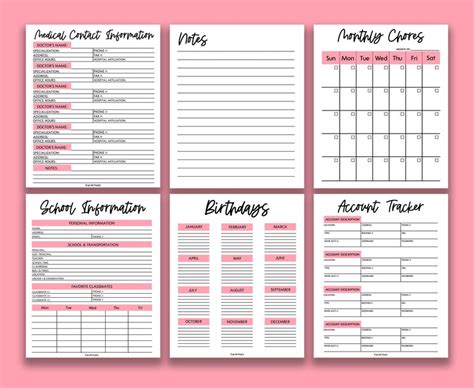 Household Planner Bundle Printable Home Planning Sheets 26 Etsy