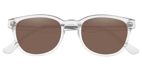 Swirl Classic Square Prescription Sunglasses Clear Frame With Brown Lenses Mens Sunglasses