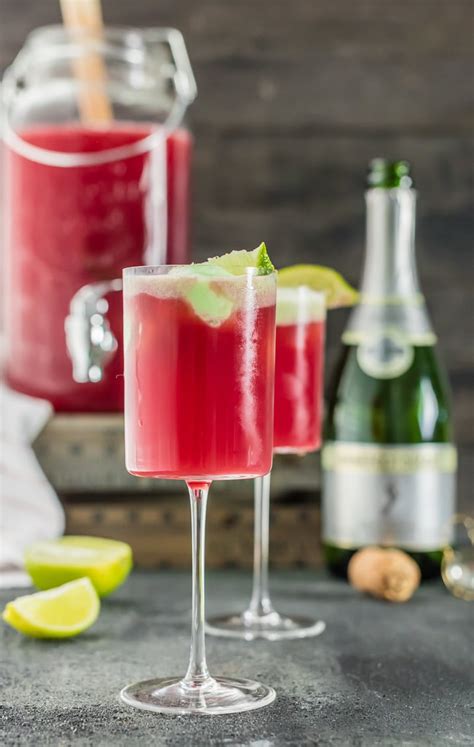 Grapefruit and sage champagne cocktails. Cranberry Limeade Holiday Champagne Punch - The Cookie Rookie®