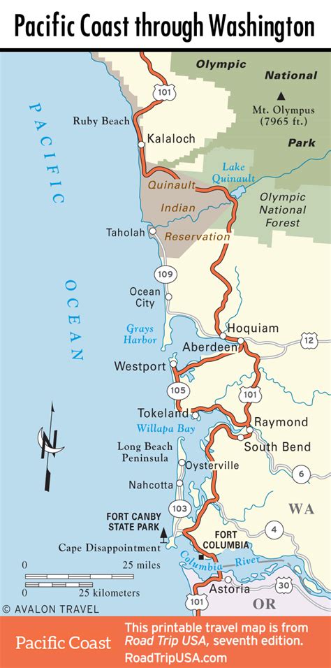 Pacific Coast Route Through Washington State Road Trip Usa