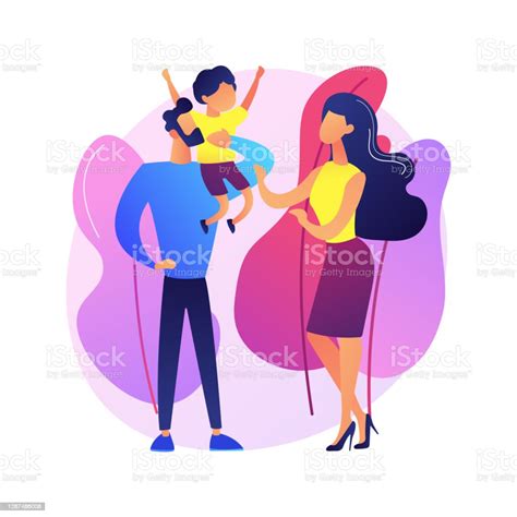 Unmarried Parents Abstract Concept Vector Illustration Stock