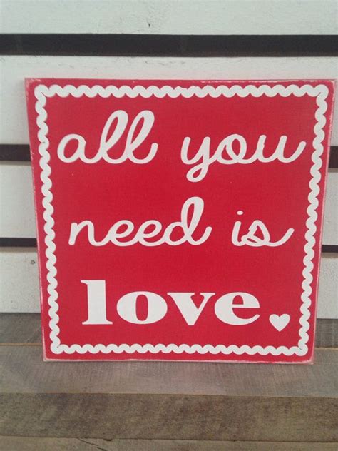 All You Need Is Love Painted Wooden Sign Red By Scrapartbynina 2500