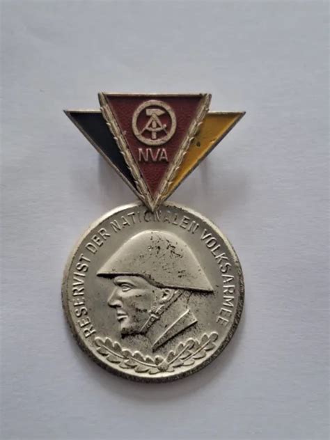 NVA EAST GERMAN DDR GDR Army Service Reservist Medal SIlver Version 14
