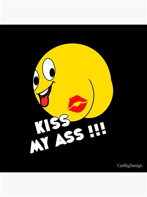 Emoji Kiss My Ass Clock For Sale By Catbydesign Redbubble