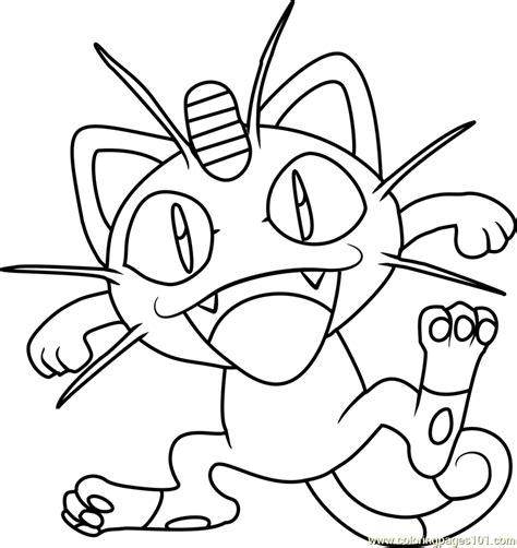 Meowth Pokemon Coloring Page Free Pokémon Coloring Pages