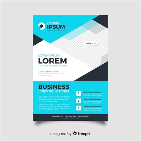 Free Vector Abstract Business Flyer Template In Blue Shades
