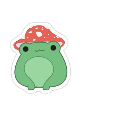 Cute Frog Wearing Mushroom Hat Sticker By Dylsif Cute Stickers Cute