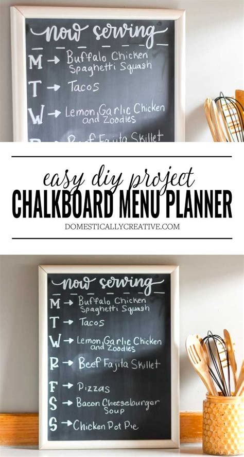 Maybe you would like to learn more about one of these? DIY Chalkboard Menu for Meal Planning | Diy chalkboard ...