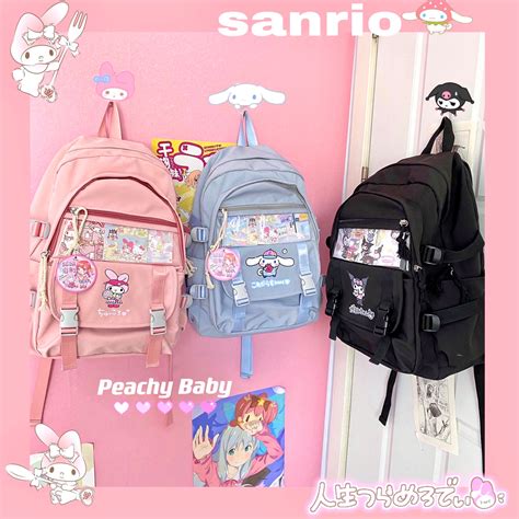 Cinnamoroll My Melody Kuromi Inspired Backpack School Bag Peachybaby