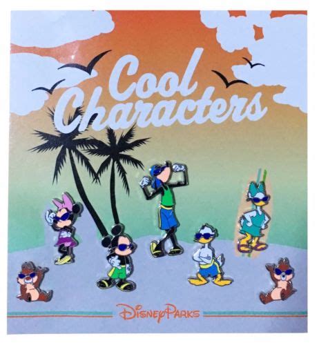 2012 Disney Cool Characters Mini Pin Collection Set Of 7 Pins Rare W4