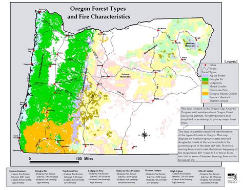 Oregon Map Siskiyou Mountains