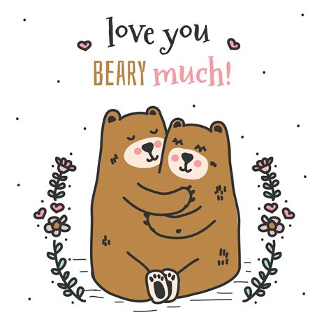 Love You Beary Much Vector 175097 Vector Art At Vecteezy
