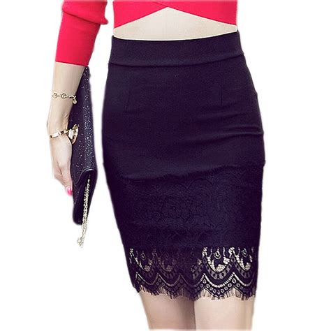 Buy Summer Skirt Women New Large Size Elastic Lace Stitching Ladies Skirt Slim