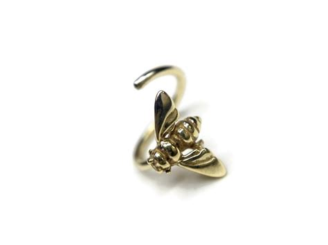 14k Gold Bee Hoop Nose Ring Dinan Rings