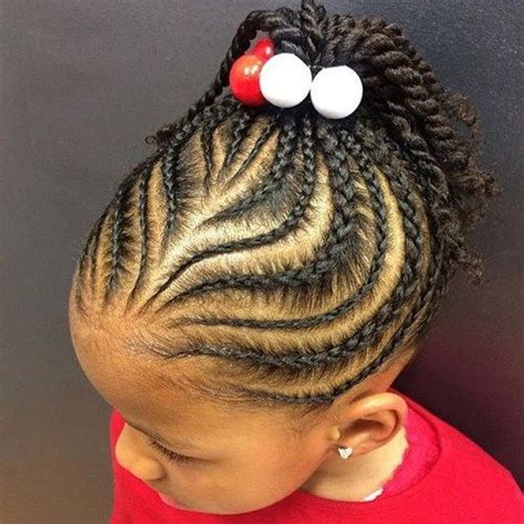 They also tend to play a lot and the style selected is in jeopardy when they hit the playground. African Straight Up Hairstyle For Kids - Feed in braids ...