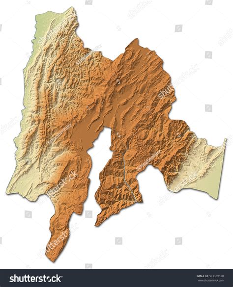Relief Map Cundinamarca Colombia 3drendering Stock Illustration