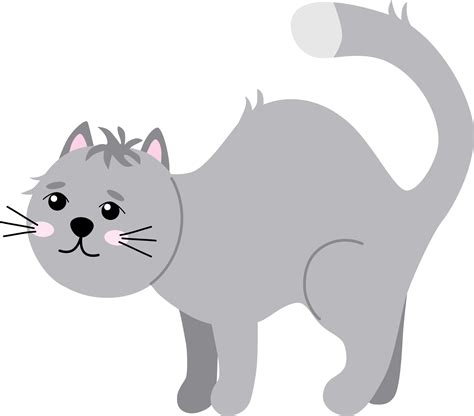 Cute Cartoon Grey Cat 13452790 Png