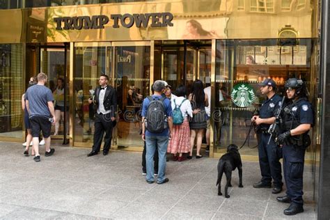 Nypd Officers Providing Security At Trump Tower On Fifth Avenue In New