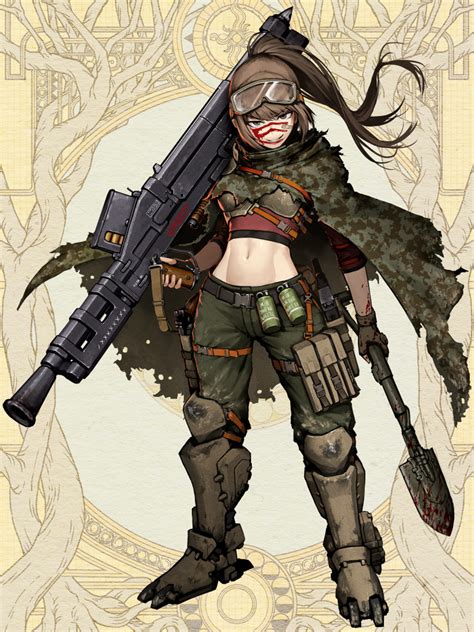 Hetza Hellshock Dairoku Ryouhei Brown Legwear 1girl Armor