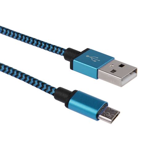 Aluminum Metallic Braided Micro Usb Data Sync Charger Cable For Android