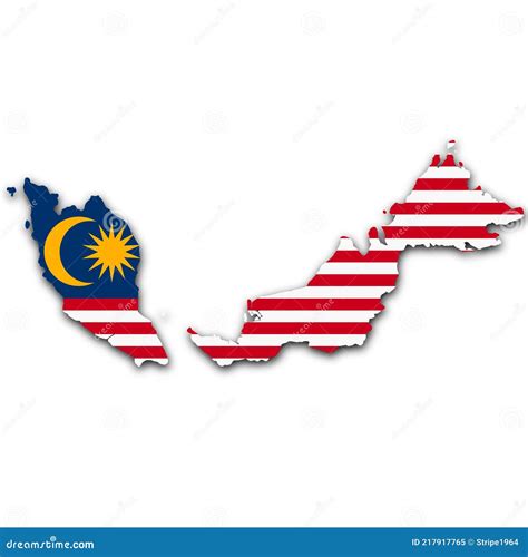 Malaysia Map On White Background With Clipping Path 3d Illustration