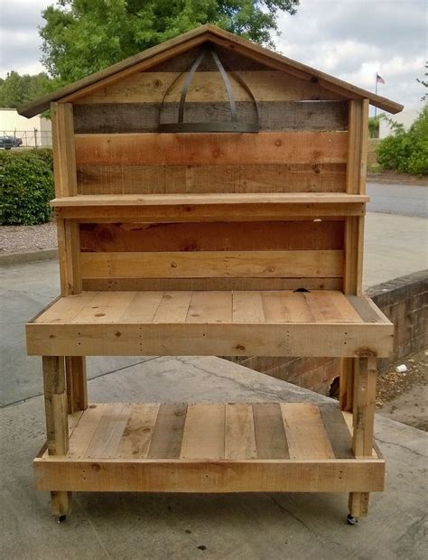 An Upcycled Garden Work Bench That I Made Out Of Pallet
