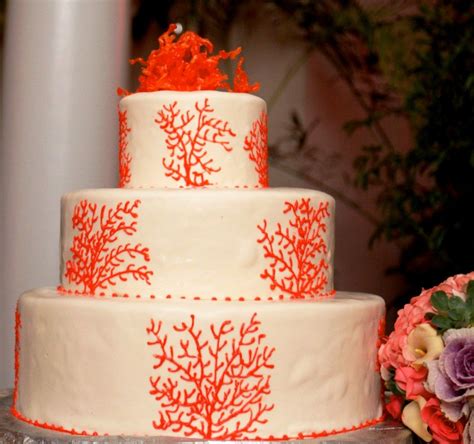 Coral Wedding Cake At The Atlantis Bahamas Coral Wedding Cakes