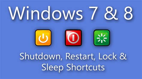 Windows 7 8 Shutdown Restart Lock And Sleep Shortcuts