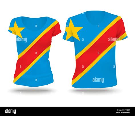 Flag Shirt Design Of Congo Drc Vector Illustration Stock Vector